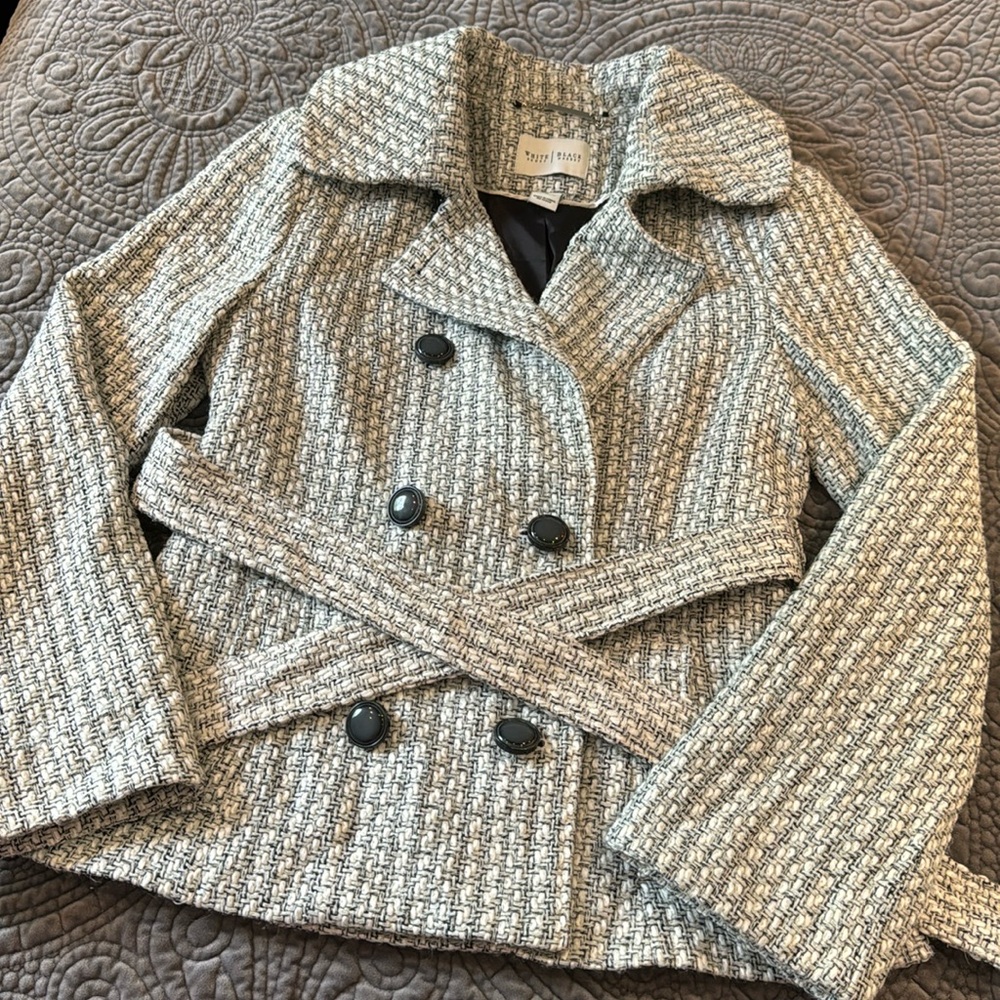 White House Black Market Tweed Peacoat Blazer Jacket